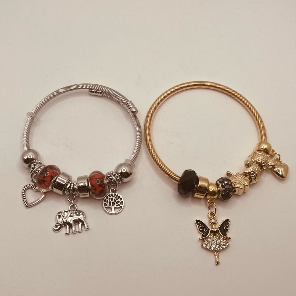Gold plated bracelets for women  (2 bracelets)
